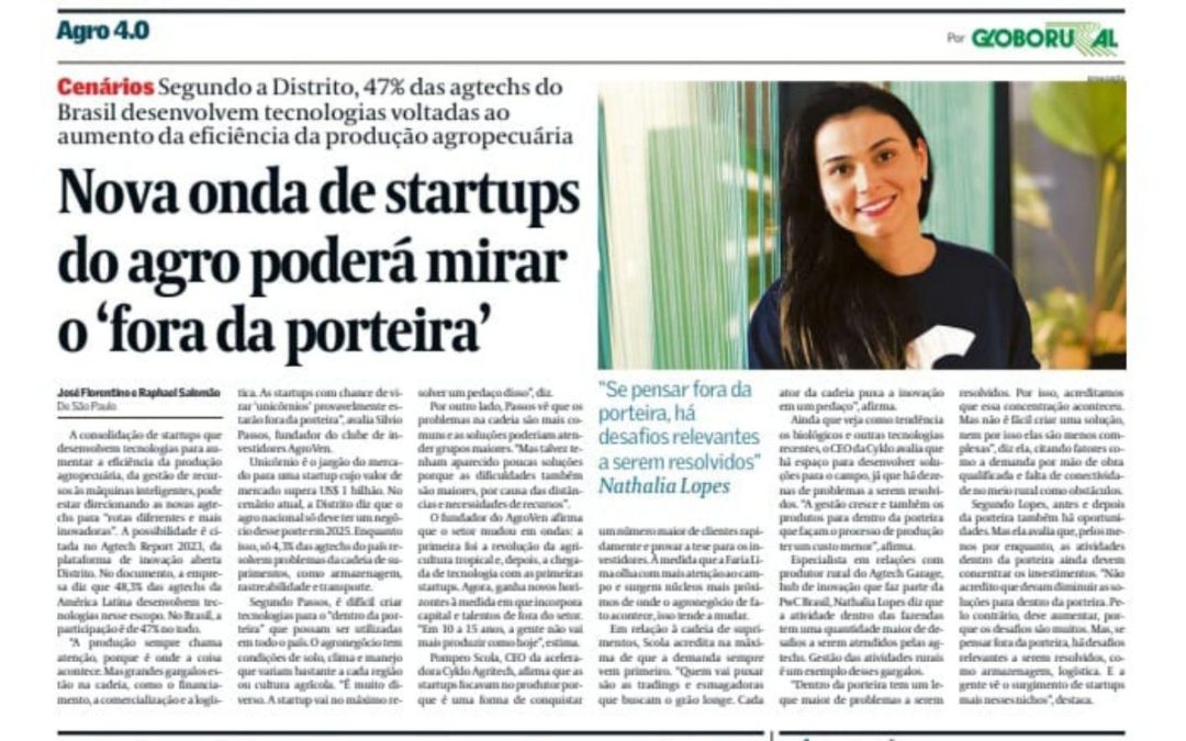 Valor Econômico/Globo Rural: Nova onda de startups do agro poderá mirar o ‘fora da porteira’