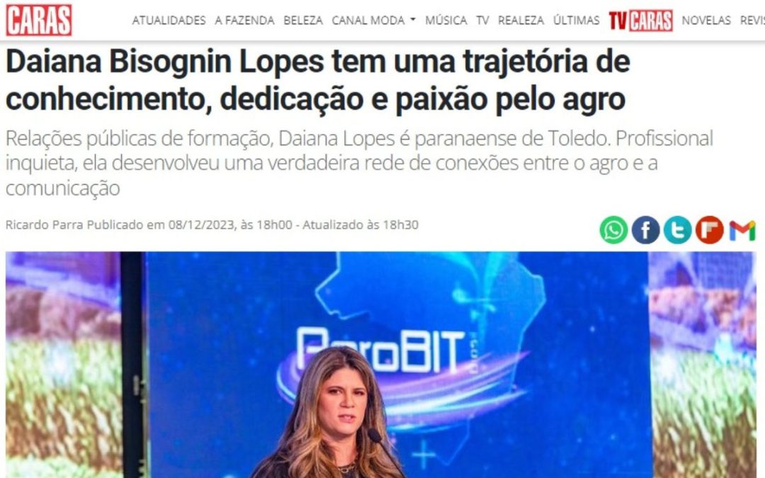 Caras Country: Daiana Bisognin Lopes tem uma trajetória de conhecimento, dedicação e paixão pelo agro