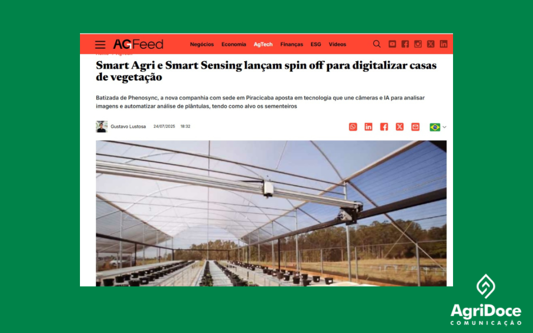 AgFeed:  Smart Agri e Smart Sensing lançam spin off para digitalizar casas de vegetação