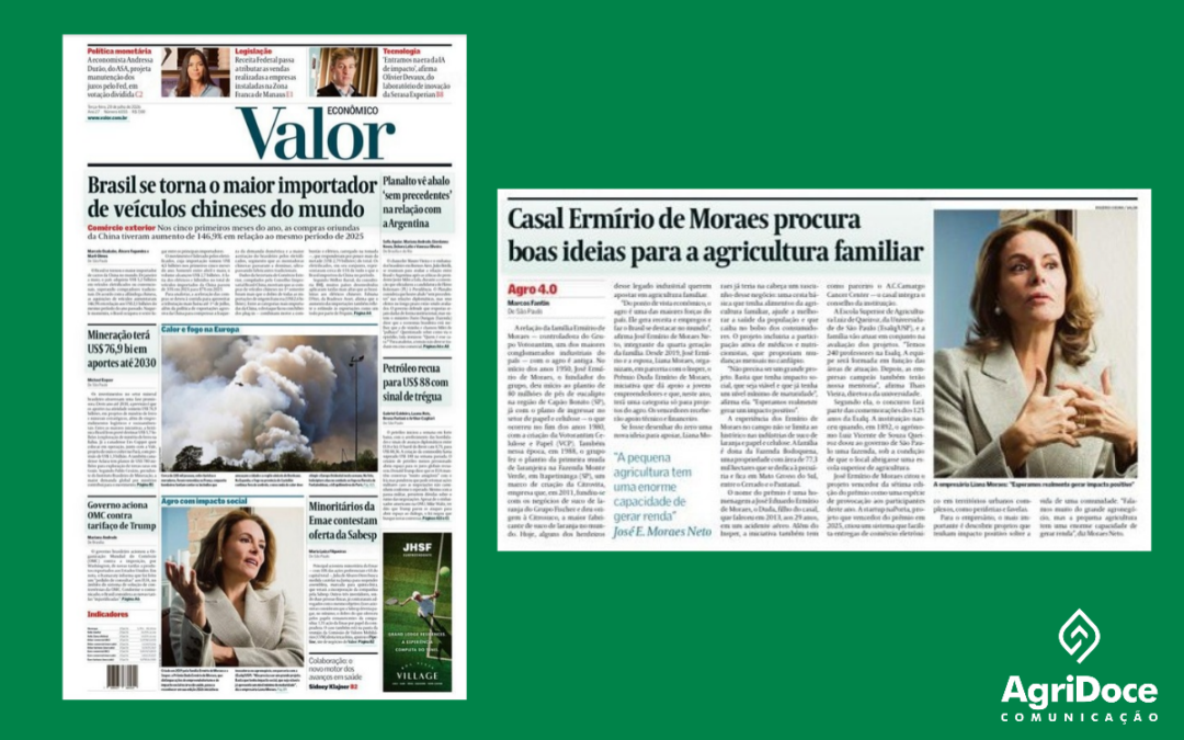 Valor Econômico: Casal Ermírio de Moraes procura boas ideias para a agricultura familiar